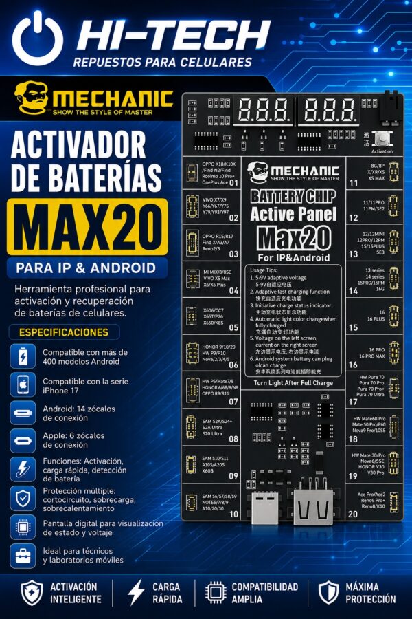 ACTIVADOR DE BATERIAS MAX20 - MECHANIC