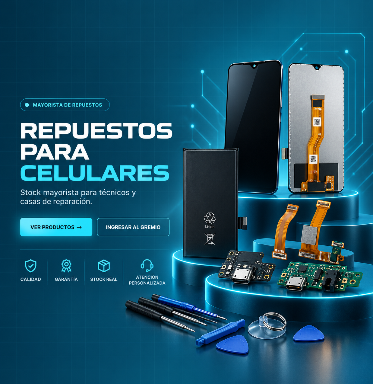 Hi-Tech: repuestos para celulares, pantallas, baterías, flex, placas de carga y herramientas